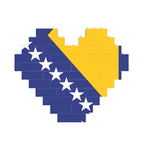 Flagge von Bosnien und Herzegowina Druck Baustein Block Puzzle Herzform â für Valentinstag, Geburtstag, Hochzeit Flagge von Bosnien und Herzegowina Druck Baustein Block Puzzle Herzform â für Valentinstag, Geburtstag, Hochzeit von JaoXer