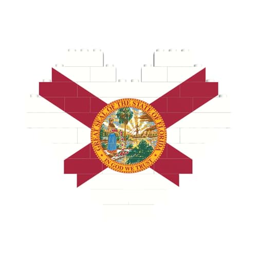 Flagge von Florida Druck Baustein Block Puzzle Herzform â für Valentinstag, Geburtstag, Hochzeit von JaoXer