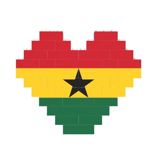Flagge von Ghana Druck Baustein Block Puzzle Herzform â für Valentinstag, Geburtstag, Hochzeit von JaoXer