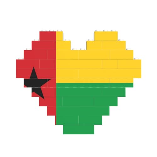 Flagge von Guinea-Bissau Druck Baustein Block Puzzle Herzform â für Valentinstag, Geburtstag, Hochzeit von JaoXer