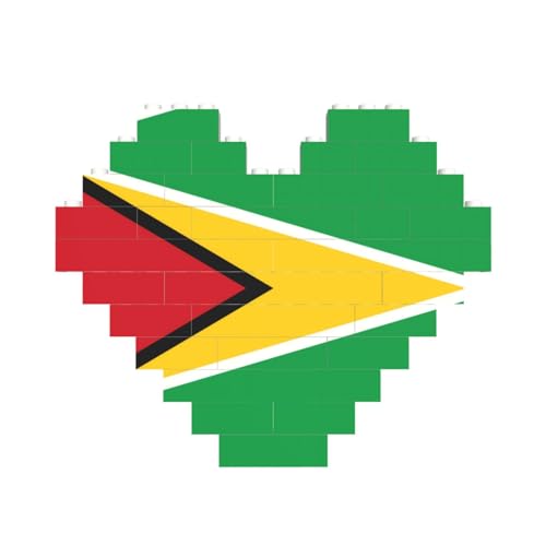 Flagge von Guyana Druck Baustein Block Puzzle Herzform â für Valentinstag, Geburtstag, Hochzeit von JaoXer