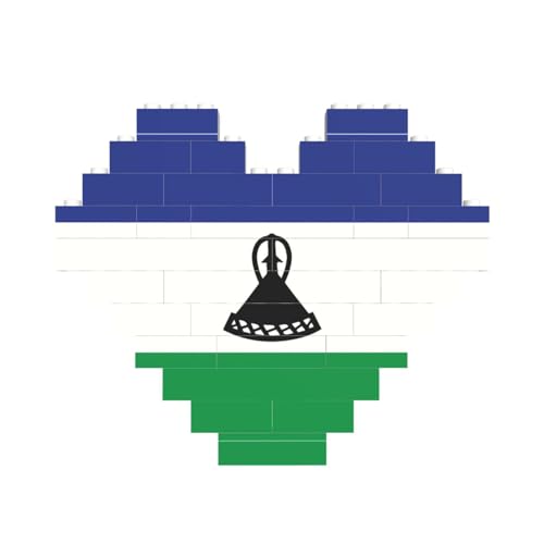 Flagge von Lesotho Druck Baustein Block Puzzle Herzform â für Valentinstag, Geburtstag, Hochzeit Flagge von Lesotho Druck Baustein Block Puzzle Herzform â für Valentinstag, Geburtstag, Hochzeit von JaoXer