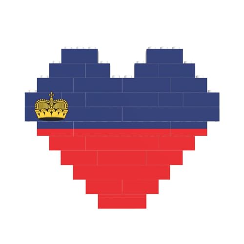 Flagge von Liechtenstein Druck Baustein Block Puzzle Herzform â für Valentinstag, Geburtstag, Hochzeit Flagge von Liechtenstein Druck Baustein Block Puzzle Herzform â für Valentinstag, Geburtstag, Hochzeit von JaoXer