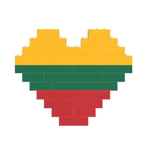 Flagge von Litauen Druck Baustein Block Puzzle Herzform â für Valentinstag, Geburtstag, Hochzeit von JaoXer