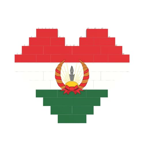 Flagge von Mahabad Druck Baustein Block Puzzle Herzform â für Valentinstag, Geburtstag, Hochzeit von JaoXer