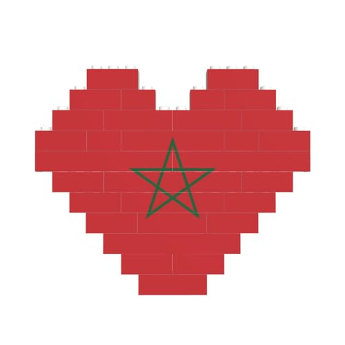 Flagge von Marokko Druck Baustein Block Puzzle Herzform â für Valentinstag, Geburtstag, Hochzeit von JaoXer