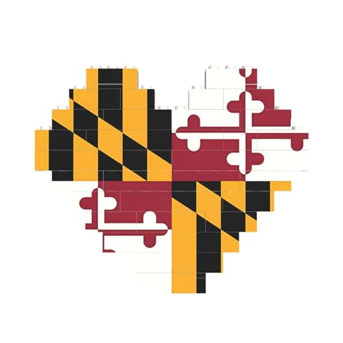 Flagge von Maryland Druck Baustein Block Puzzle Herzform â für Valentinstag, Geburtstag, Hochzeit Flagge von Maryland Druck Baustein Block Puzzle Herzform â für Valentinstag, Geburtstag, Hochzeit von JaoXer