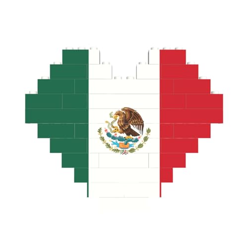 Flagge von Mexiko Druck Baustein Block Puzzle Herzform â für Valentinstag, Geburtstag, Hochzeit Flagge von Mexiko Druck Baustein Block Puzzle Herzform â für Valentinstag, Geburtstag, Hochzeit von JaoXer