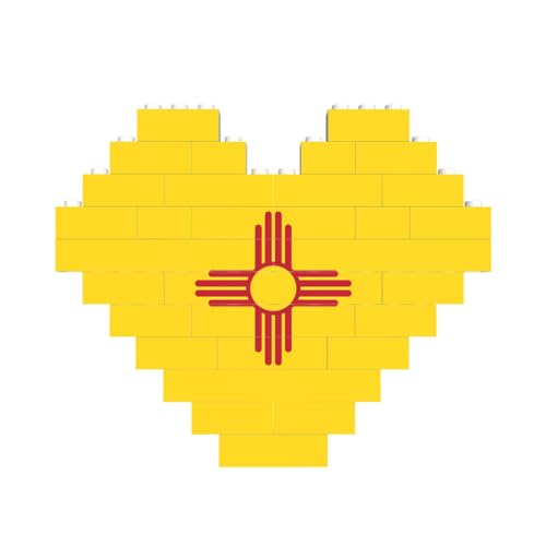 Flagge von New Mexico Print Building Brick Block Puzzle Herzform â für Valentinstag, Geburtstag, Hochzeit von JaoXer