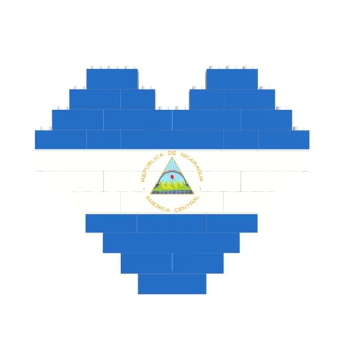 Flagge von Nicaragua Druck Baustein Block Puzzle Herzform â für Valentinstag, Geburtstag, Hochzeit von JaoXer