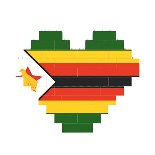 Flagge von Simbabwe Druck Baustein Block Puzzle Herzform â für Valentinstag, Geburtstag, Hochzeit Flagge von Simbabwe Druck Baustein Block Puzzle Herzform â für Valentinstag, Geburtstag, Hochzeit von JaoXer