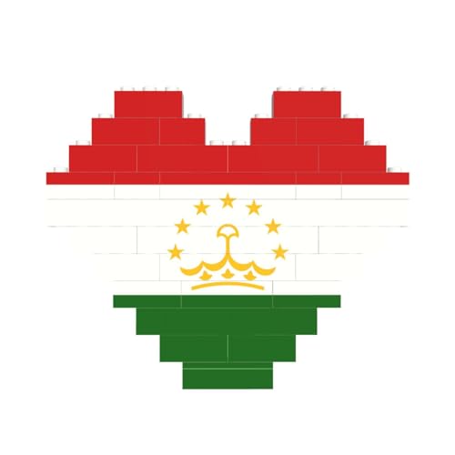 Flagge von Tadschikistan Druck Baustein Block Puzzle Herzform â für Valentinstag, Geburtstag, Hochzeit von JaoXer