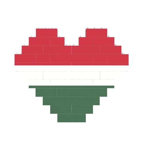 Flagge von Ungarn Druck Baustein Block Puzzle Herzform â für Valentinstag, Geburtstag, Hochzeit von JaoXer