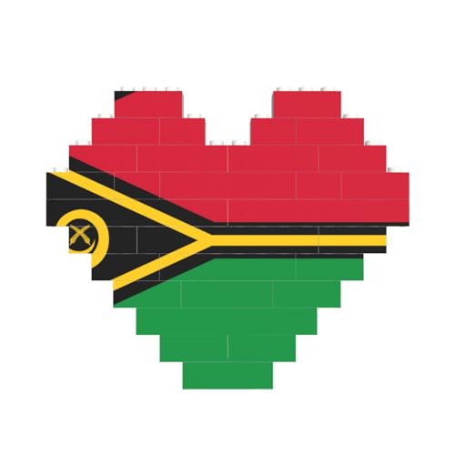 Flagge von Vanuatu Druck Baustein Block Puzzle Herzform â für Valentinstag, Geburtstag, Hochzeit von JaoXer