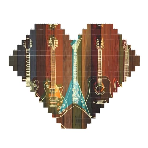 Gitarren-Kunstdruck in Herzform, personalisiertes Holz-Puzzle, einzigartige Heimdekoration und Geschenk Gitarren-Kunstdruck in Herzform, personalisiertes Holz-Puzzle, einzigartige Heimdekoration und Geschenk von JaoXer