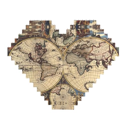 Holzpuzzle mit Weltkugel-Druck, Herzform, personalisierbar, einzigartige Heimdekoration und Geschenk Holzpuzzle mit Weltkugel-Druck, Herzform, personalisierbar, einzigartige Heimdekoration und Geschenk von JaoXer