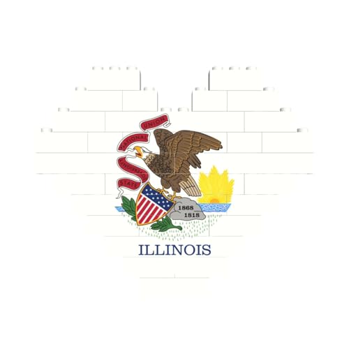 Illinois State Flag Print Building Brick Block Puzzle Heart Shaped â for Valentine's Day, Birthday, Wedding Illinois State Flag Print Building Brick Block Puzzle Heart Shaped â for Valentine's Day, Birthday, Wedding von JaoXer