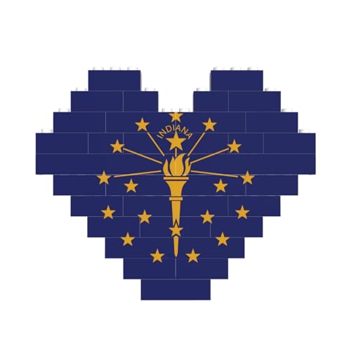 Indiana State Flag Print Building Brick Block Puzzle Heart Shaped â for Valentine's Day, Birthday, Wedding Indiana State Flag Print Building Brick Block Puzzle Heart Shaped â for Valentine's Day, Birthday, Wedding von JaoXer