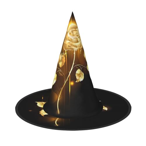 JaoXer Goldene Rose Halloween Hut - Erwachsenenkostüm-Zubehör für Party & Maskerade, perfekt für Halloween, Karneval, Cosplay JaoXer Goldene Rose Halloween Hut - Erwachsenenkostüm-Zubehör für Party & Maskerade, perfekt für Halloween, Karneval, Cosplay von JaoXer