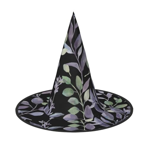 JaoXer Lila Salbeigrün Blätter Halloween Hut - Erwachsenenkostüm-Zubehör für Party & Maskerade, perfekt für Halloween, Karneval, Cosplay JaoXer Lila Salbeigrün Blätter Halloween Hut - Erwachsenenkostüm-Zubehör für Party & Maskerade, perfekt für Halloween, Karneval, Cosplay von JaoXer