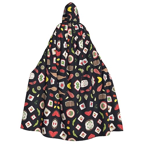 Japanischer Sushi-Umhang mit Kapuze für Erwachsene, Kostüm, Cosplay, Zauberer-Themen-Umhang, perfekt für Halloween, Ostern und Karnevalspartys von JaoXer