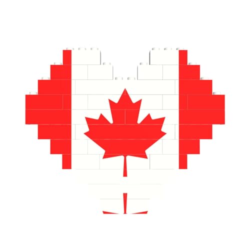 Kanadische Flagge Druck Baustein Block Puzzle Herzform â für Valentinstag, Geburtstag, Hochzeit von JaoXer