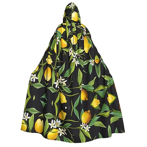 Kapuzenumhang für Erwachsene, Zitronen- und Blumen-Umhang, Kostüm, Cosplay, Zauberer-Thema, perfekt für Halloween, Ostern, Karnevalspartys von JaoXer