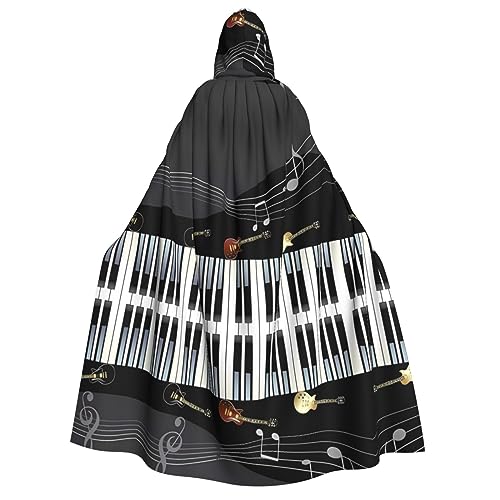 Kapuzenumhang mit Gitarre und Klaviermuster für Erwachsene, Kostüm, Cosplay, Zauberer-Themen-Umhang, perfekt für Halloween, Ostern und Karnevalspartys Kapuzenumhang mit Gitarre und Klaviermuster für Erwachsene, Kostüm, Cosplay, Zauberer-Themen-Umhang, perfekt für Halloween, Ostern und Karnevalspartys von JaoXer