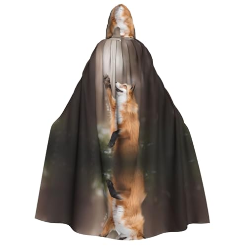 Kapuzenumhang mit Tierfuchsmuster für Erwachsene, Kostüm, Cosplay, Zauberer-Thema, Umhang, perfekt für Halloween, Ostern und Karnevalspartys Kapuzenumhang mit Tierfuchsmuster für Erwachsene, Kostüm, Cosplay, Zauberer-Thema, Umhang, perfekt für Halloween, Ostern und Karnevalspartys von JaoXer