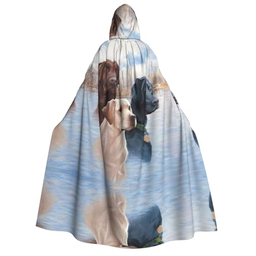 Labrador Dogs Kapuzenumhang für Erwachsene, Kostüm, Cosplay, Zauberer-Thema, perfekt für Halloween, Ostern und Karnevalspartys von JaoXer