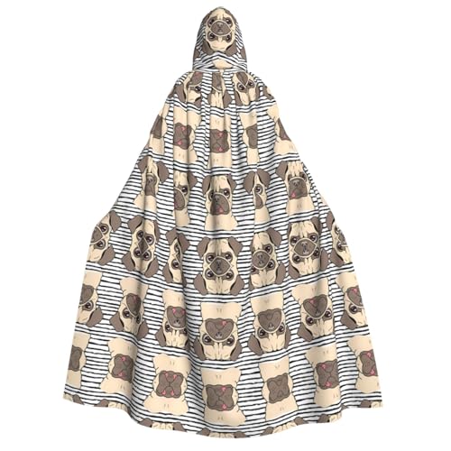 Lustiger glücklicher Mops-Umhang mit Kapuze für Erwachsene, Kostüm, Cosplay, Zauberer-Themen-Umhang, perfekt für Halloween, Ostern und Karnevalspartys Lustiger glücklicher Mops-Umhang mit Kapuze für Erwachsene, Kostüm, Cosplay, Zauberer-Themen-Umhang, perfekt für Halloween, Ostern und Karnevalspartys von JaoXer