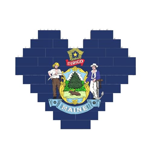 Maine State Flag Print Building Brick Block Puzzle Heart Shaped â for Valentine's Day, Birthday, Wedding Maine State Flag Print Building Brick Block Puzzle Heart Shaped â for Valentine's Day, Birthday, Wedding von JaoXer