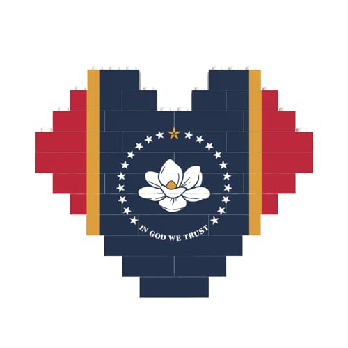 Mississippi State Flag Print Building Brick Block Puzzle Heart Shaped â for Valentine's Day, Birthday, Wedding Mississippi State Flag Print Building Brick Block Puzzle Heart Shaped â for Valentine's Day, Birthday, Wedding von JaoXer