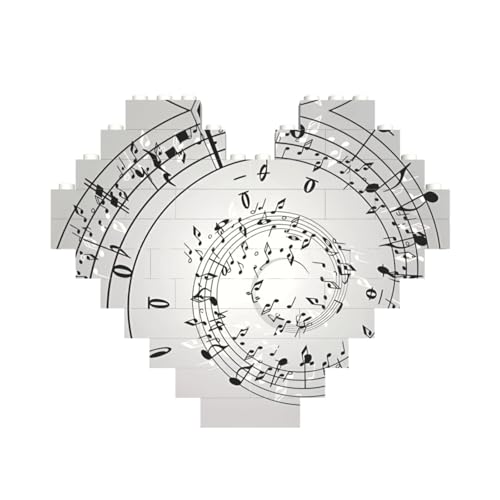 Musiknoten-Wandbild, Baustein-Puzzle, Herzform, für Valentinstag, Geburtstag, Hochzeit von JaoXer