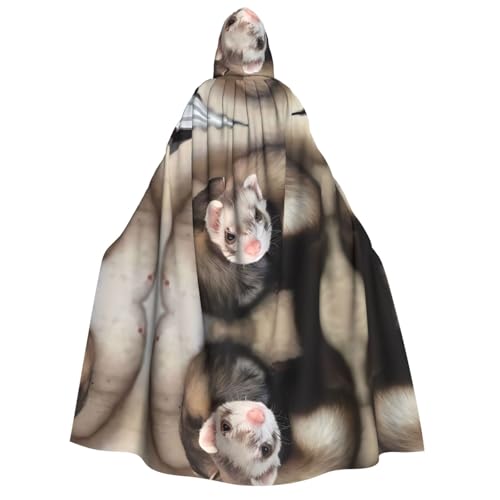Niedlicher Frettchen-Umhang mit Kapuze für Erwachsene, Kostüm, Cosplay, Zauberer-Themen-Umhang, perfekt für Halloween, Ostern und Karnevalspartys Niedlicher Frettchen-Umhang mit Kapuze für Erwachsene, Kostüm, Cosplay, Zauberer-Themen-Umhang, perfekt für Halloween, Ostern und Karnevalspartys von JaoXer