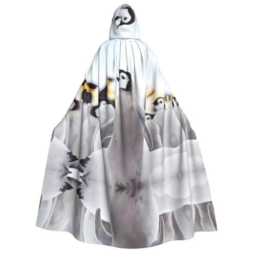 Niedlicher Pinguin-Tiermuster-Umhang mit Kapuze für Erwachsene, Kostüm, Cosplay, Zauberer-Themen-Umhang, perfekt für Halloween, Ostern und Karnevalspartys von JaoXer