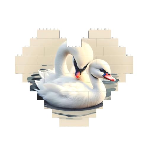 Niedlicher kleiner Schwanen-Druck, Baustein-Puzzle, Herzform, für Valentinstag, Geburtstag, Hochzeit Niedlicher kleiner Schwanen-Druck, Baustein-Puzzle, Herzform, für Valentinstag, Geburtstag, Hochzeit von JaoXer