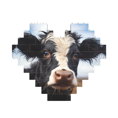 Niedliches Kuh-Druck-Baustein-Puzzle in Herzform, für Valentinstag, Geburtstag, Hochzeit Niedliches Kuh-Druck-Baustein-Puzzle in Herzform, für Valentinstag, Geburtstag, Hochzeit von JaoXer
