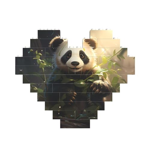 Niedliches Panda-Pflanzendruck, Baustein-Puzzle, Herzform, für Valentinstag, Geburtstag, Hochzeit Niedliches Panda-Pflanzendruck, Baustein-Puzzle, Herzform, für Valentinstag, Geburtstag, Hochzeit von JaoXer