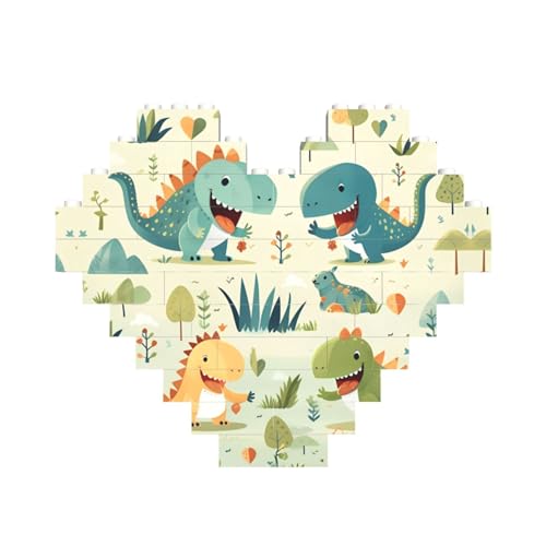 Niedliches kleines Baby-Dinosaurier-Druck-Baustein-Puzzle in Herzform, für Valentinstag, Geburtstag, Hochzeit Niedliches kleines Baby-Dinosaurier-Druck-Baustein-Puzzle in Herzform, für Valentinstag, Geburtstag, Hochzeit von JaoXer