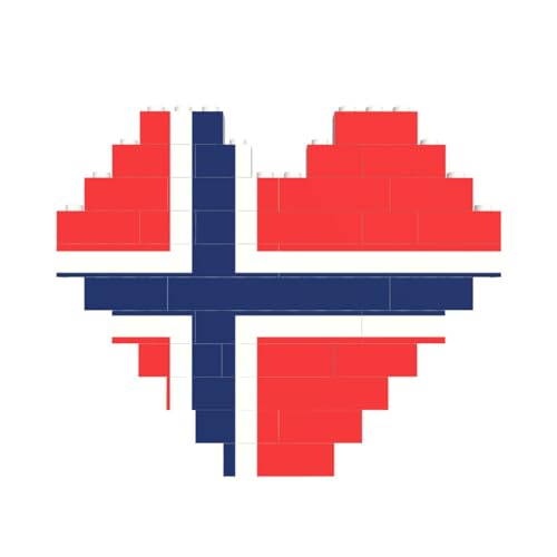Norwegische Flagge Druck Baustein Block Puzzle Herzform â für Valentinstag, Geburtstag, Hochzeit von JaoXer