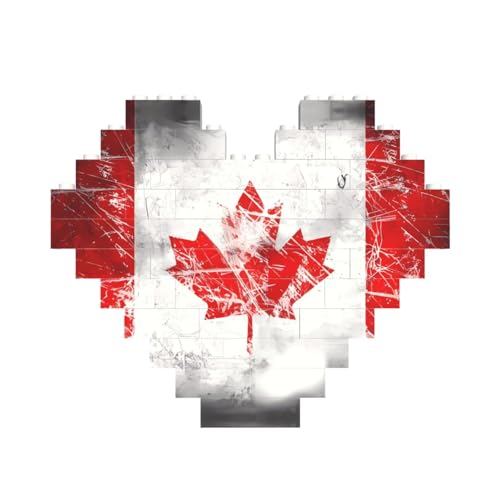 Retro Kanada Flagge Druck Baustein Block Puzzle Herzform â für Valentinstag, Geburtstag, Hochzeit Retro Kanada Flagge Druck Baustein Block Puzzle Herzform â für Valentinstag, Geburtstag, Hochzeit von JaoXer