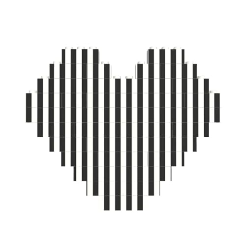 Schwarz-Weiß-Streifen-Druck, Baustein-Puzzle, Herzform, für Valentinstag, Geburtstag, Hochzeit Schwarz-Weiß-Streifen-Druck, Baustein-Puzzle, Herzform, für Valentinstag, Geburtstag, Hochzeit von JaoXer