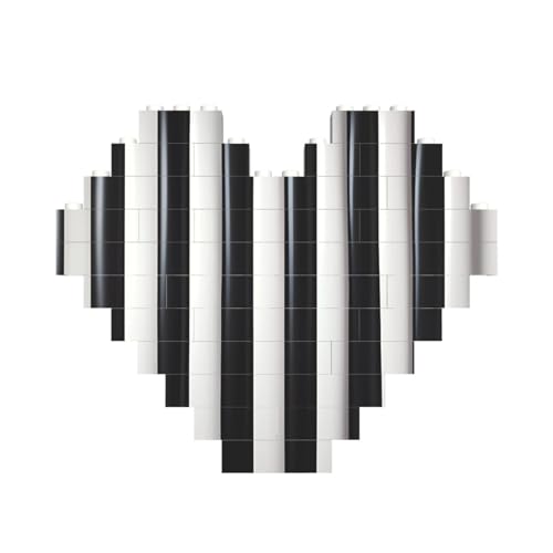 Schwarz-Weiß-Streifen-Druck-Baustein-Puzzle in Herzform, für Valentinstag, Geburtstag, Hochzeit Schwarz-Weiß-Streifen-Druck-Baustein-Puzzle in Herzform, für Valentinstag, Geburtstag, Hochzeit von JaoXer