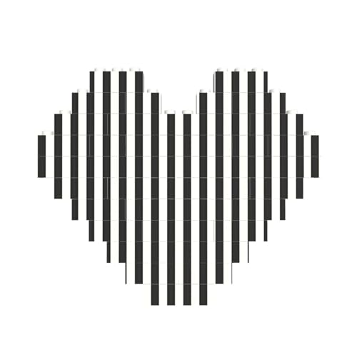 Schwarz-Weiß-Streifen-Druck-Baustein-Puzzle in Herzform, für Valentinstag, Geburtstag, Hochzeit Schwarz-Weiß-Streifen-Druck-Baustein-Puzzle in Herzform, für Valentinstag, Geburtstag, Hochzeit von JaoXer