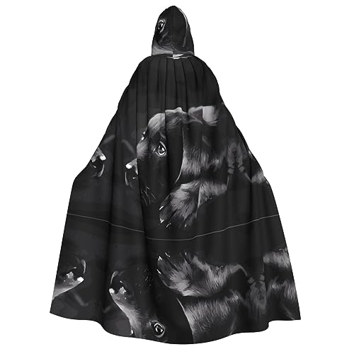 Schwarzer Labrador-Welpen-Umhang mit Kapuze – Kostüm Cosplay, Zauberer-Themen-Umhang – perfekt für Halloween, Ostern & Karnevalspartys von JaoXer