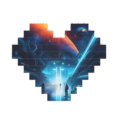 Science Fiction Future Print Building Brick Block Puzzle Heart Shaped â for Valentine's Day, Birthday, Wedding Science Fiction Future Print Building Brick Block Puzzle Heart Shaped â for Valentine's Day, Birthday, Wedding von JaoXer