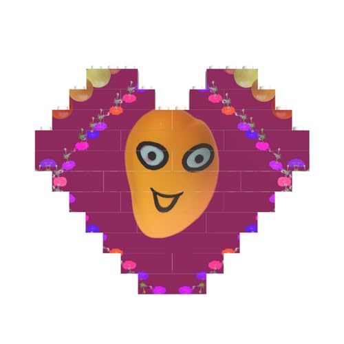 Smiley Mango Print Building Brick Block Puzzle Heart Shaped â for Valentine's Day, Birthday, Wedding von JaoXer
