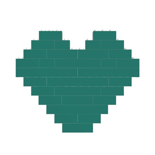 Solides dunkelgrünes Baustein-Puzzle in Herzform, für Valentinstag, Geburtstag, Hochzeit von JaoXer