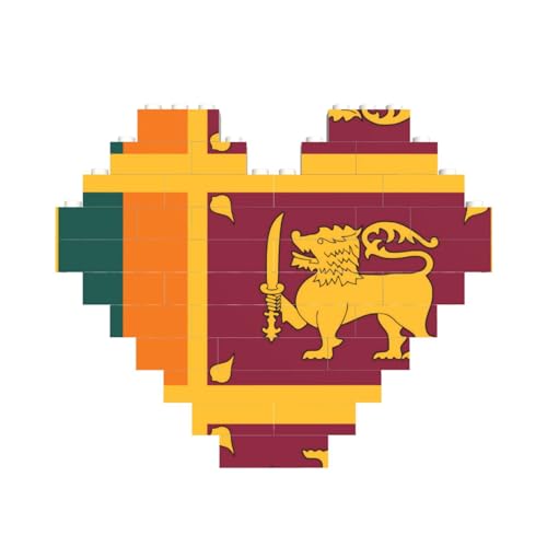Sri Lanka Flagge Druck Baustein Block Puzzle Herzform â für Valentinstag, Geburtstag, Hochzeit von JaoXer